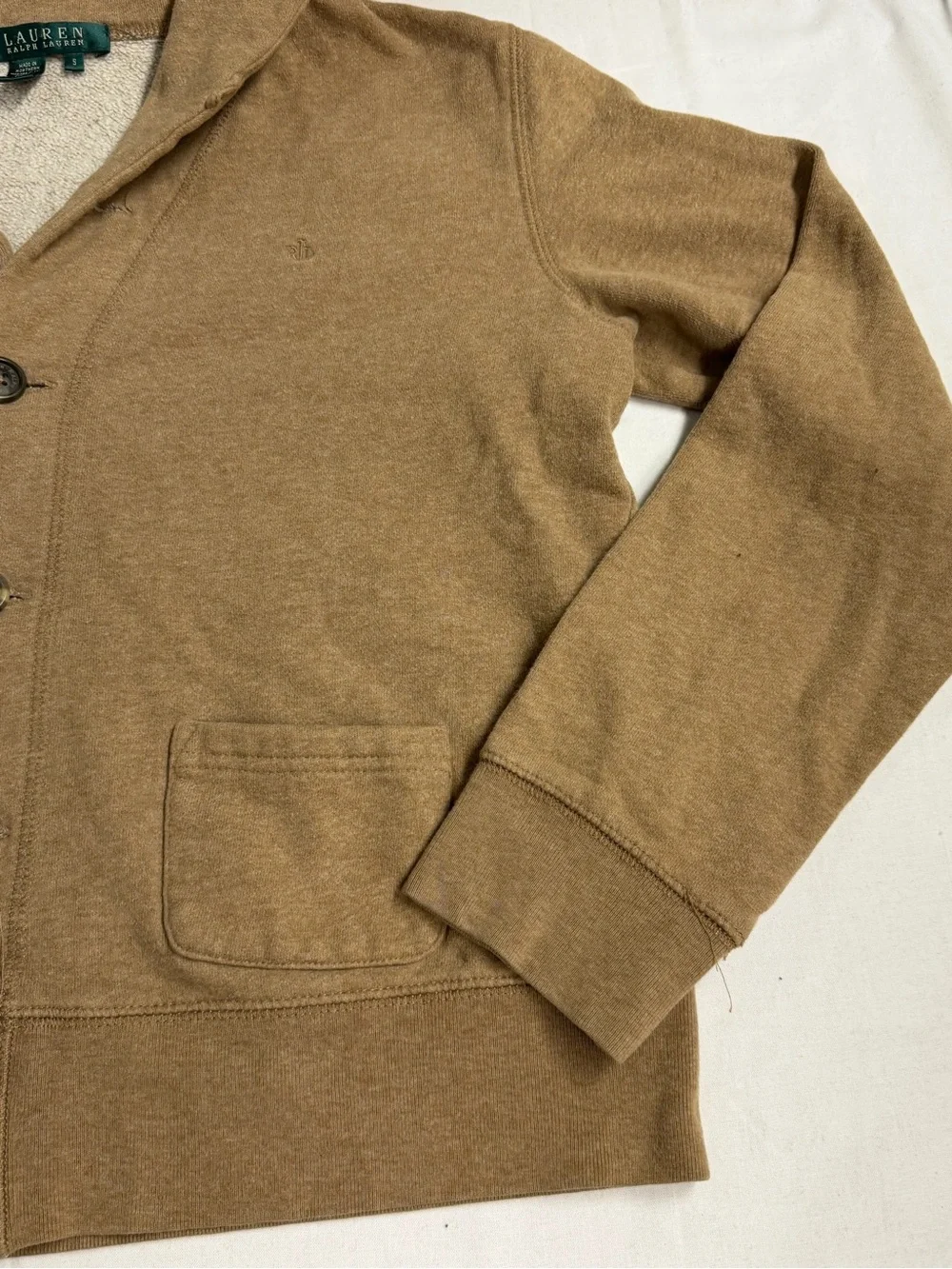 Ralph Lauren Men's Shawl Collar Button-Up Jacket - Camel Brown